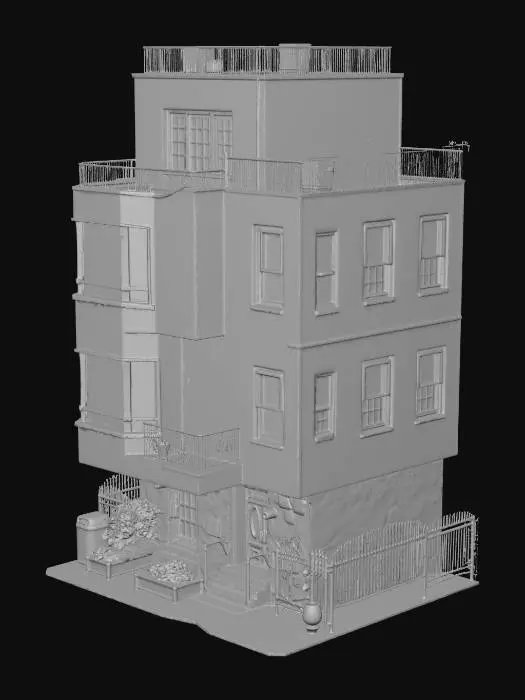 3D model for пост панк панелька многоетажка