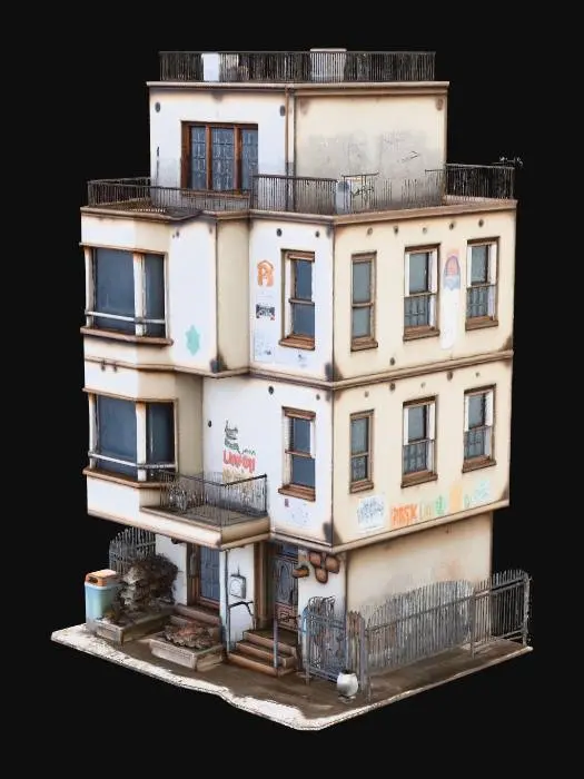 3D model for пост панк панелька многоетажка