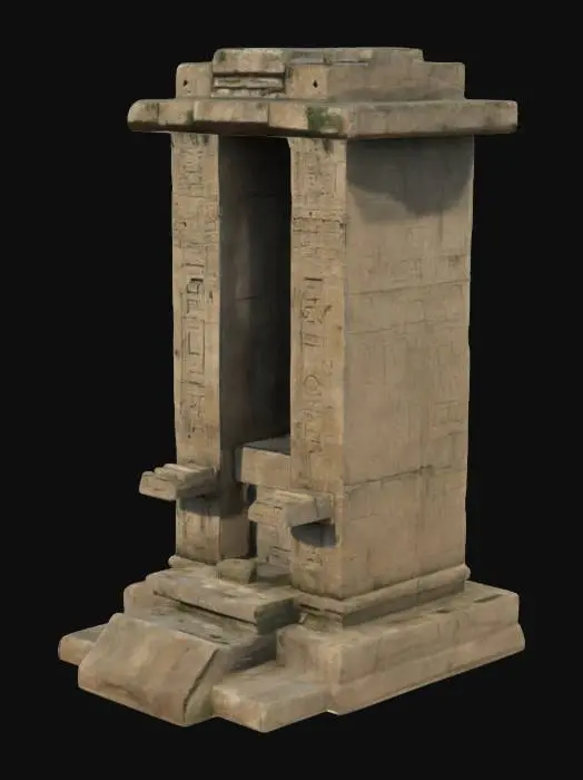 3D model for древний пиллон с консолью. Сооружение предков. Формы грубые , квадратные и прямоугольные