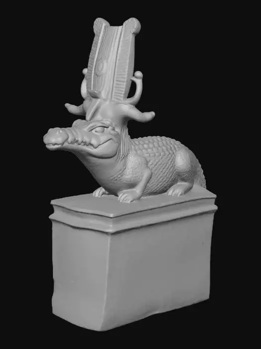 3D model for Crocodile Statue on Pedestal