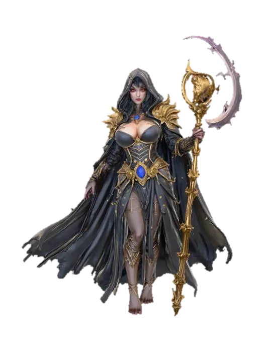 Meribeth Undead,Overlord,Sorceress 3D model, vytvořený pomocí AI