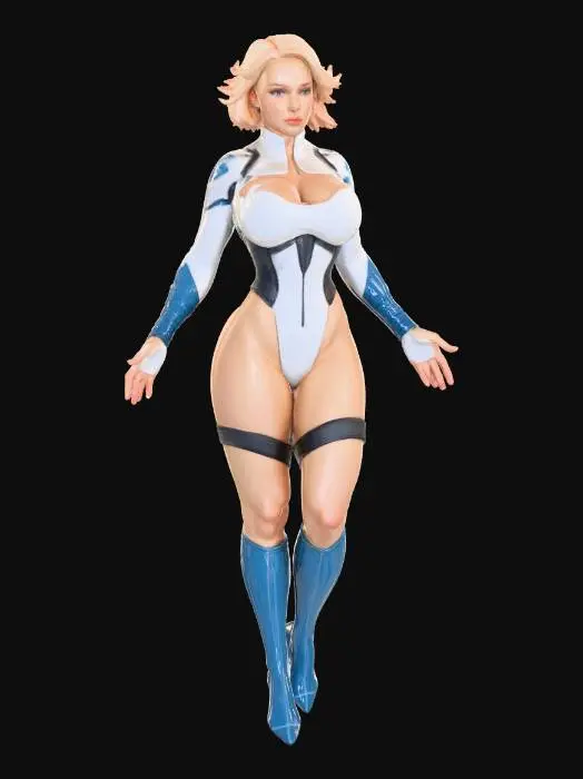 3D model for Evea The Female Solarian Superhero