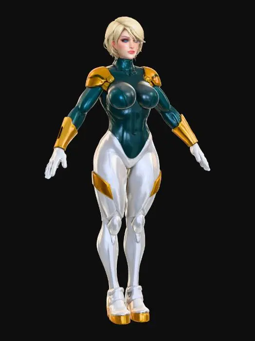 3D model for maritzza solarian female superhero