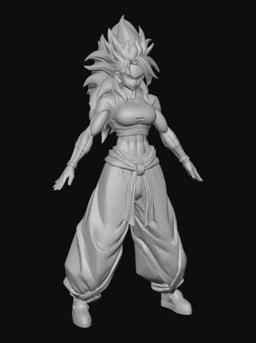 3D model for Super Saiyan Warrior Woman