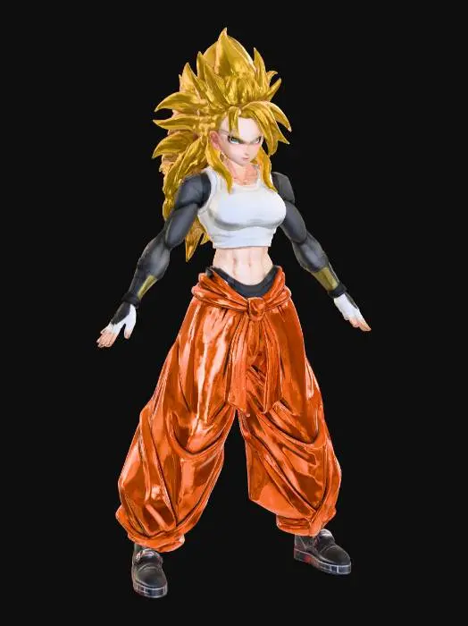 3D model for Super Saiyan Warrior Woman