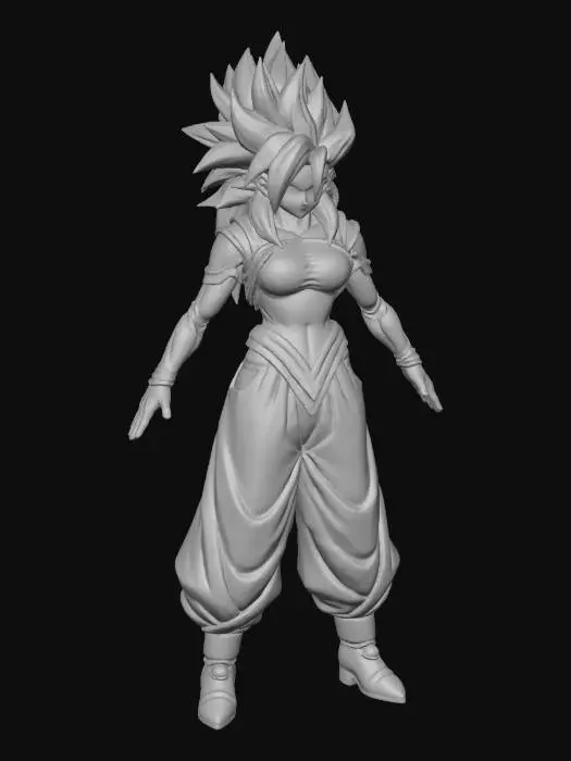 3D model for Super Saiyan Warrior Woman