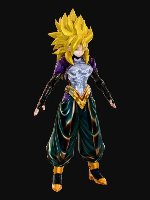 3D model for Super Saiyan Warrior Woman