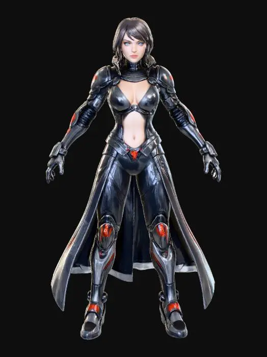 3D model for Female Mass Effect Series N7 Cyber Warrior 4K HD Fine Detailed