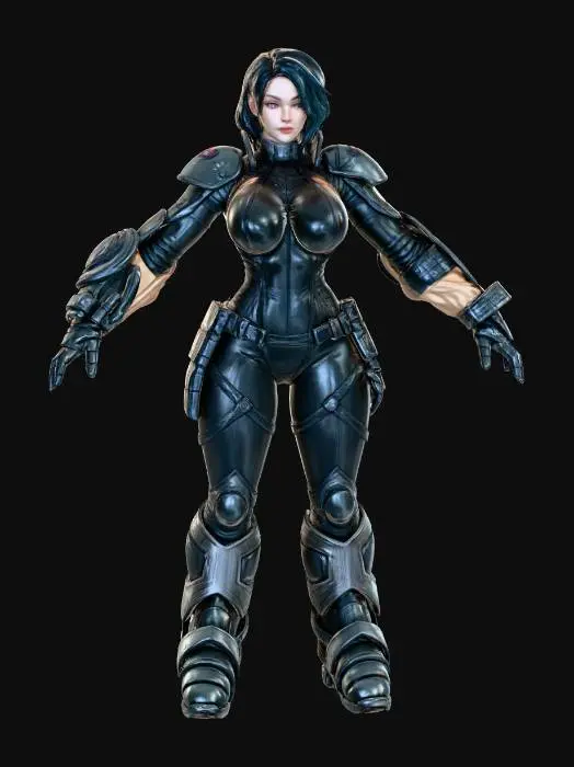 3D model for Arks Kingdom Lead tech Warrior with Hammer