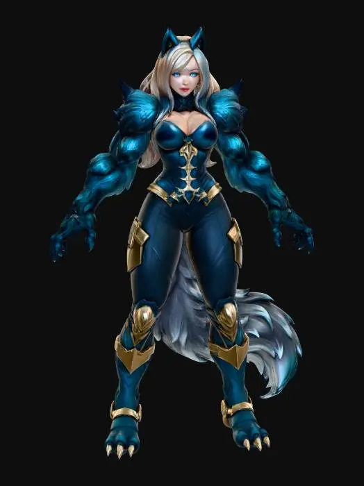 3D model for Lunar Lycan Warrior