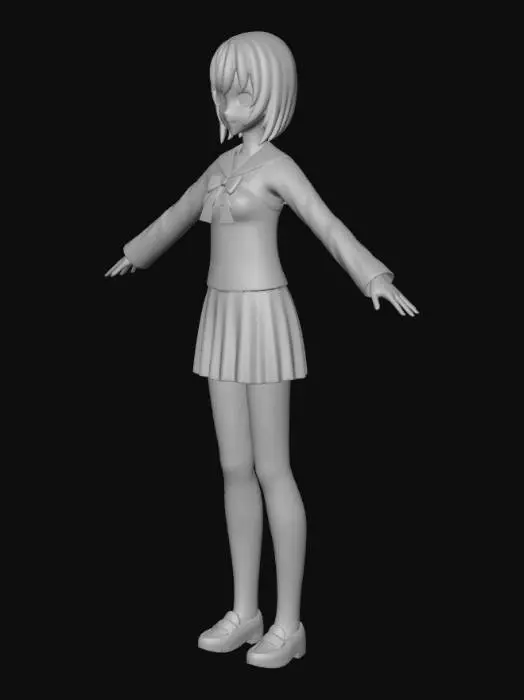 3D model for Arms Outstretched Schoolgirl