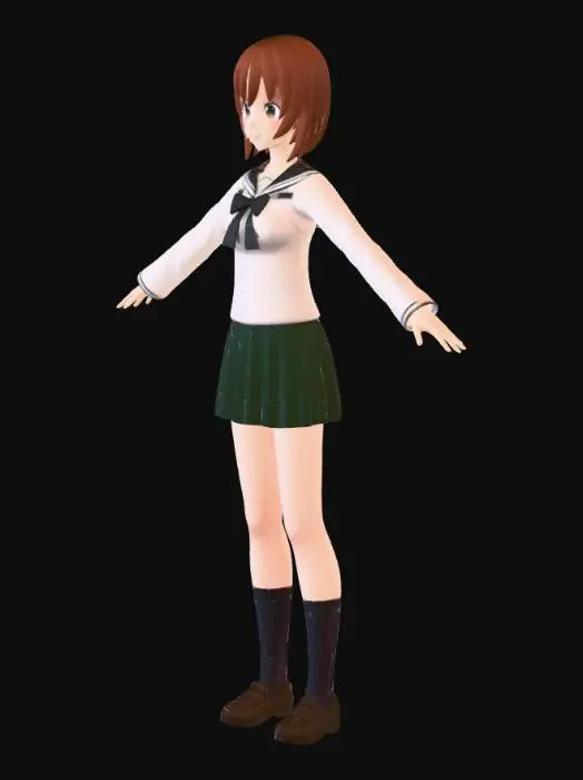3D model for Arms Outstretched Schoolgirl
