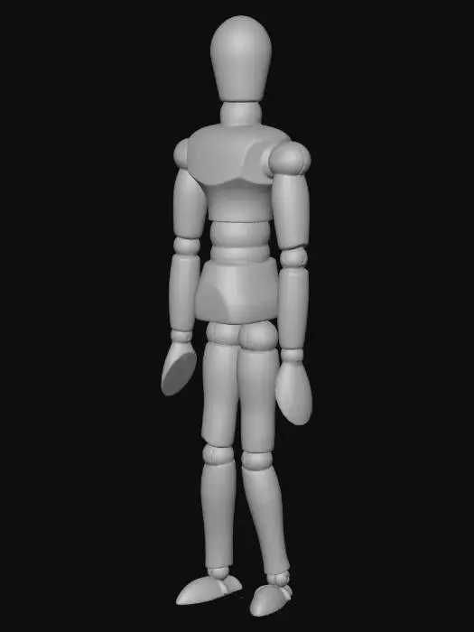 3D model for Wooden Mannequin Standing