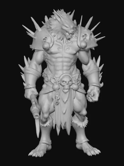 3D model for un orc lupator cu armuta de cranii