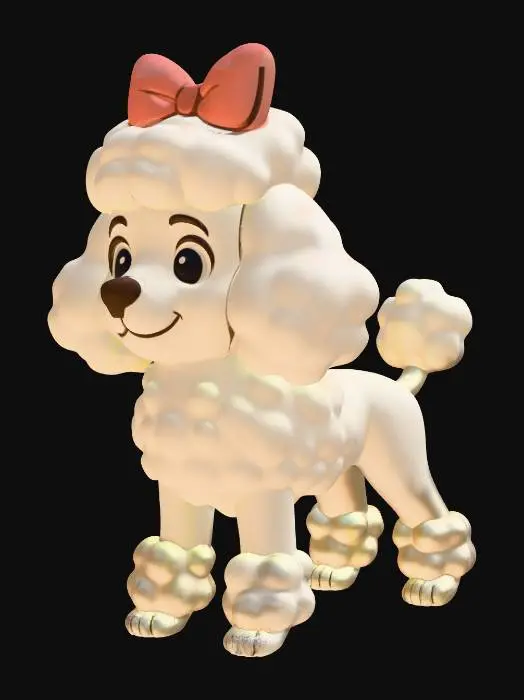3D model for Pink Bow Poodle