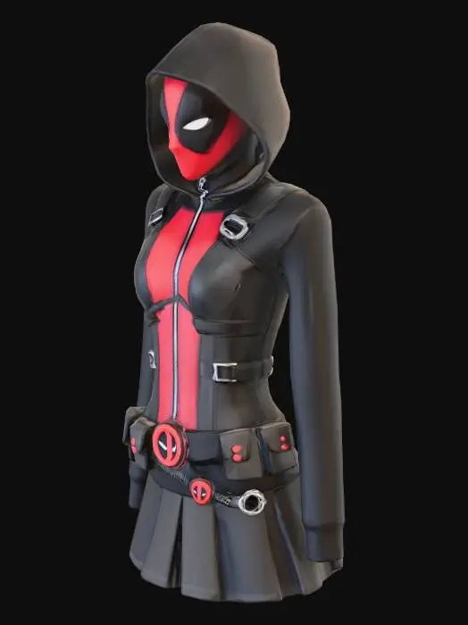 3D model for Deadpool Hoodie Dress