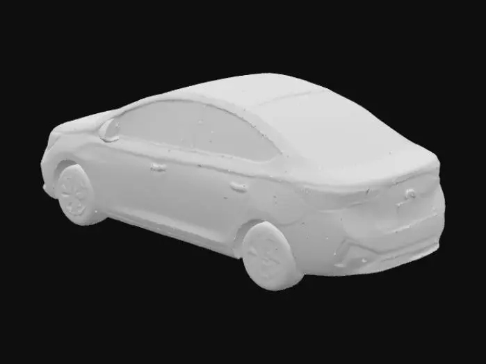 3D model for Silver Sedan in Parking Lot