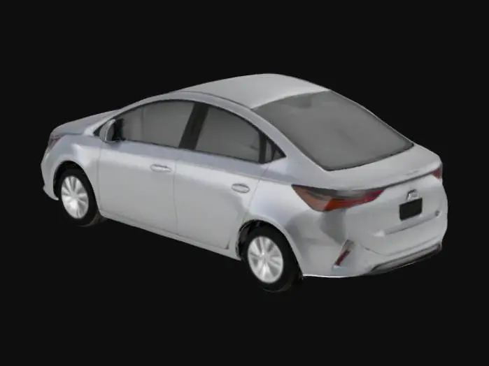 3D model for Silver Sedan in Parking Lot