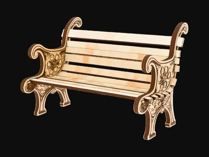 3D model for Park Bench