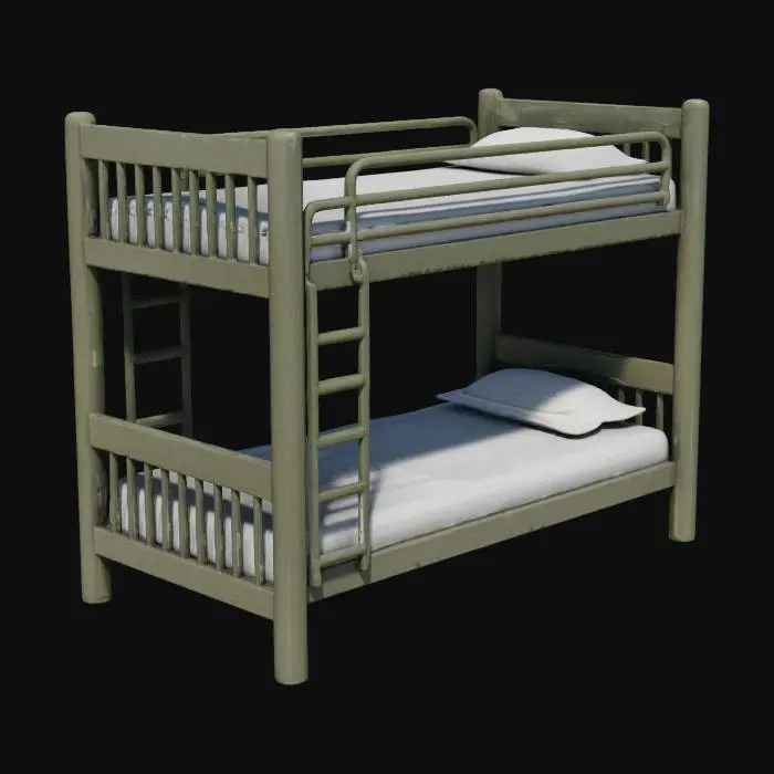 3D model for Military bunk bed, bed, field bed, stackable bed, bed, bunk bed