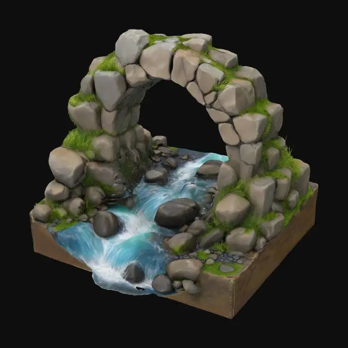 3D model for Stone Arch Over Stream Model, #arch#