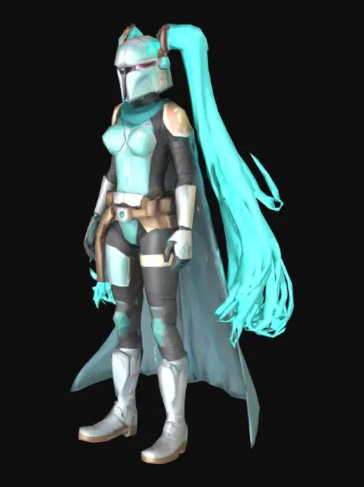 3D model for Hatsune miku mandalorian
