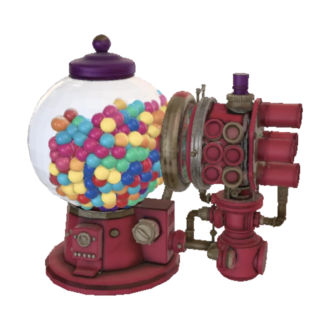 3D-модель Asymmetrical gumball machine Gatling gun, whimsical experimental weapon, oversized… - Industrial, згенерована ШІ