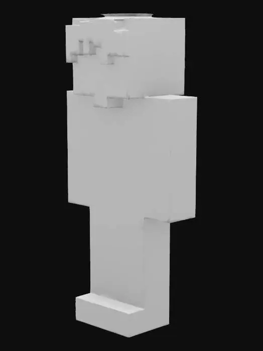 3D model for Pixel Character in Orange Outfit