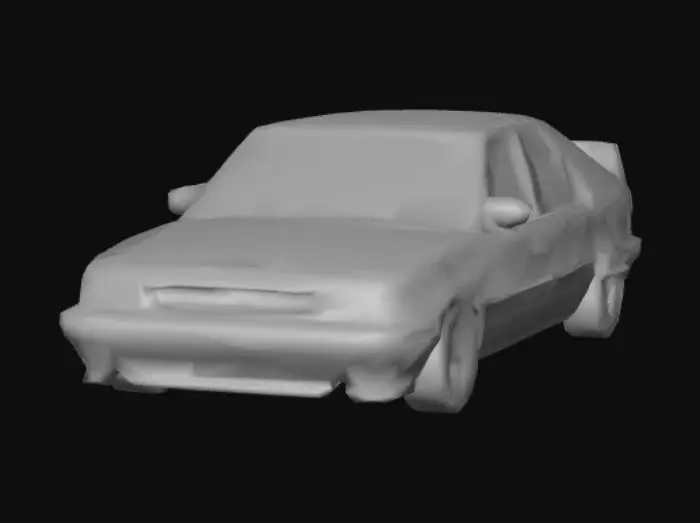 3D model for White Classic Car in Alley