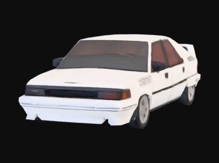 3D model for White Classic Car in Alley