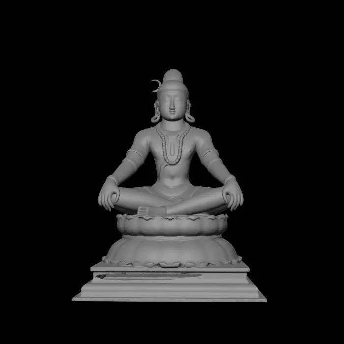 3D model for Seated Buddha on Lotus Base