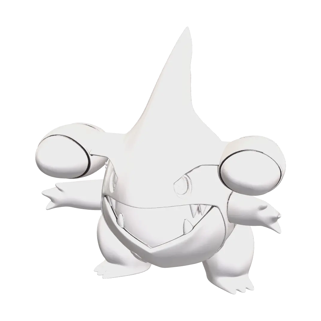 Fantasy Gible Evolution 3D model, vytvořený pomocí AI