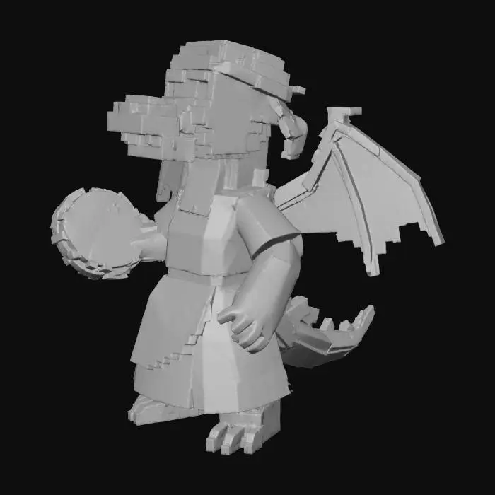 3D model for Pixel Dragon Bard