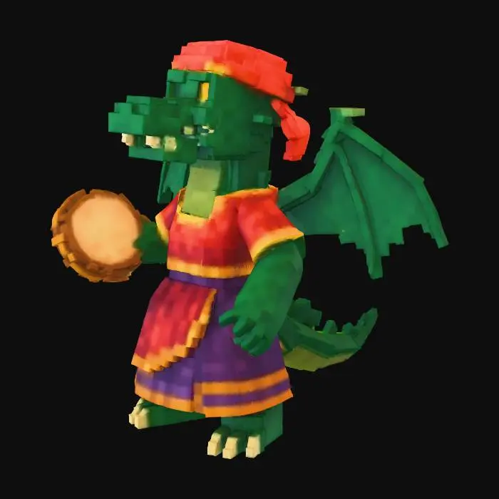 3D model for Pixel Dragon Bard