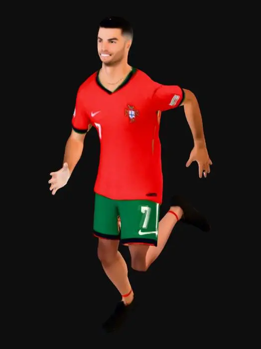 3D model for Football Player in Red Jersey