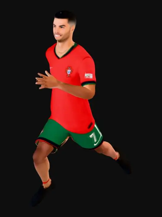 3D model for Football Player in Red Jersey