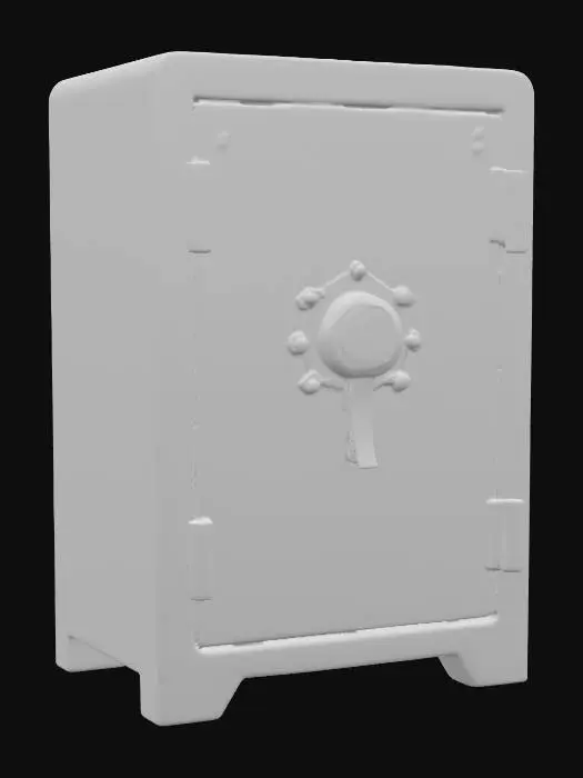 3D model for Rusty safe, old, worn, crank, 1950, metal. black, scratches