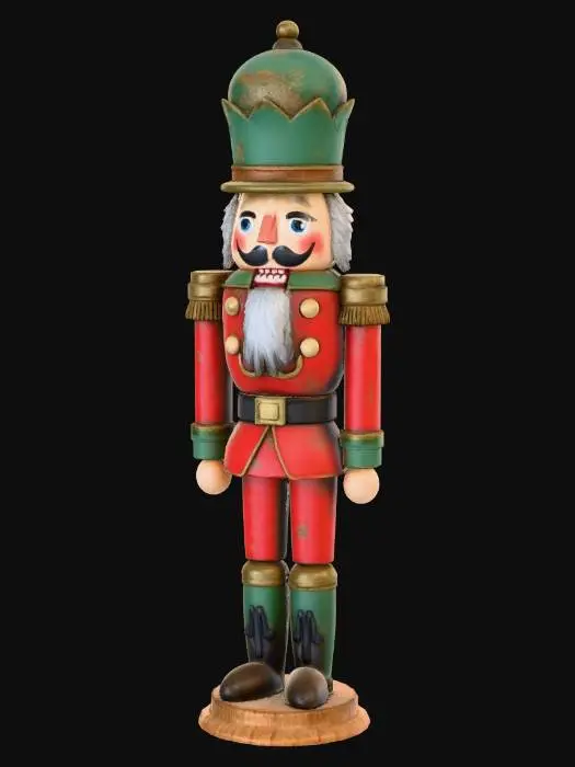 3D model for old worn nutcracker doll, colourful, faded colours, #Christmas2025#