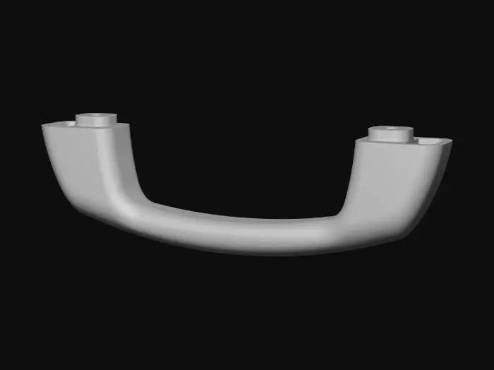 3D model for Curved bracket on yellow blueprint