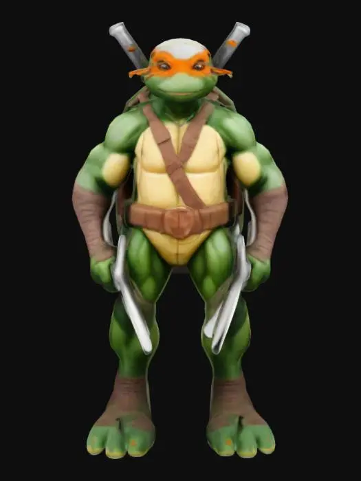 3D model for Orange Bandana Turtle Warrior