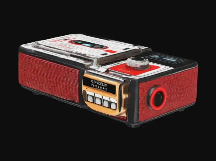 3D model for Retro Cassette Player