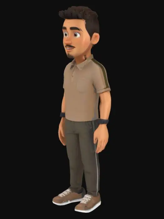 3D model for Cartoon Character with Goatee