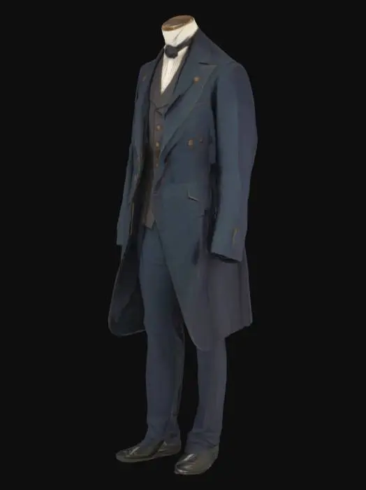 3D model for  a tailored but slightly snug 19th-century three-piece suit