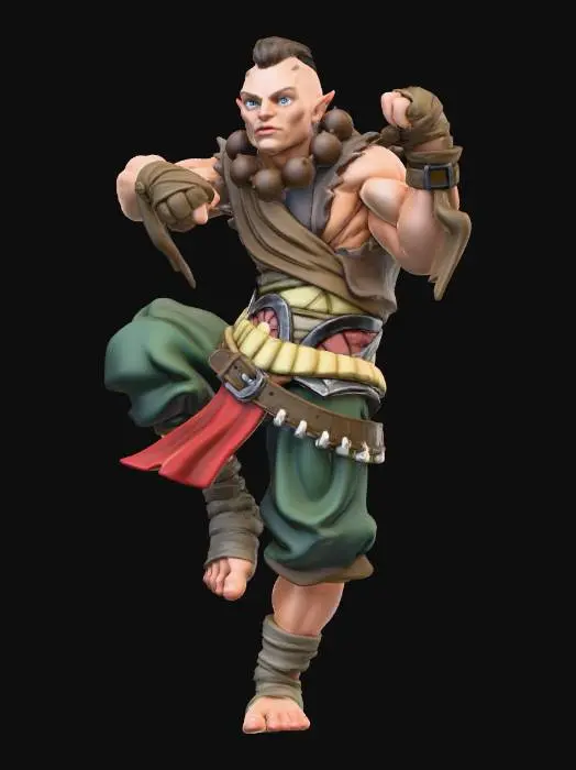 3D model for Elf Monk