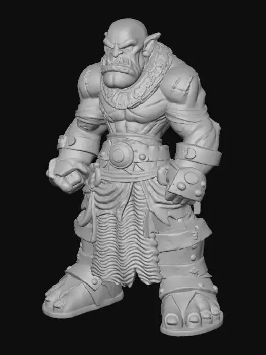 3D model for Half-Orc Barbarian