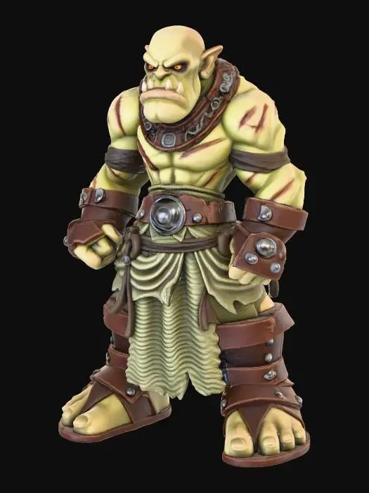 3D model for Half-Orc Barbarian
