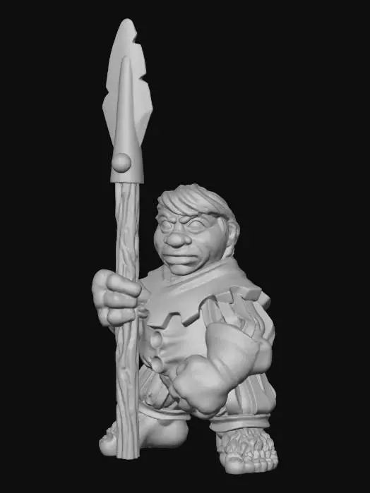 3D model for Halfling Warrior Statue