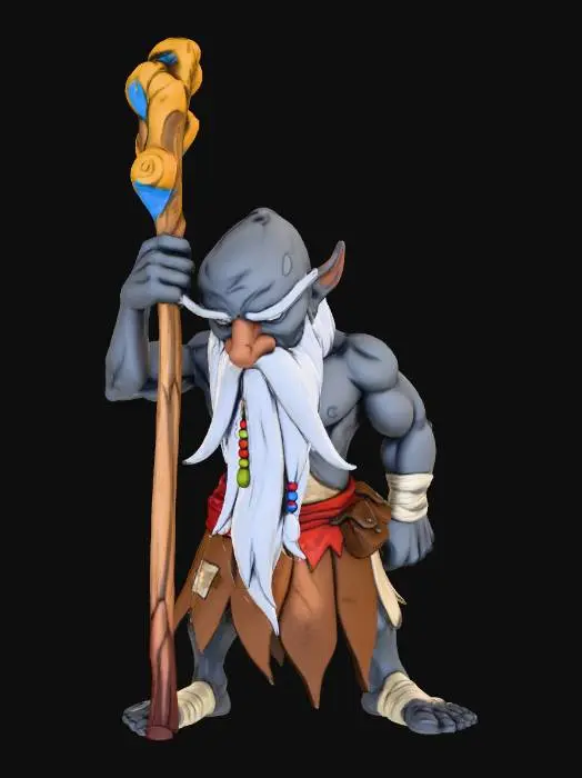 3D model for Elder Deep Dwarf Wizard