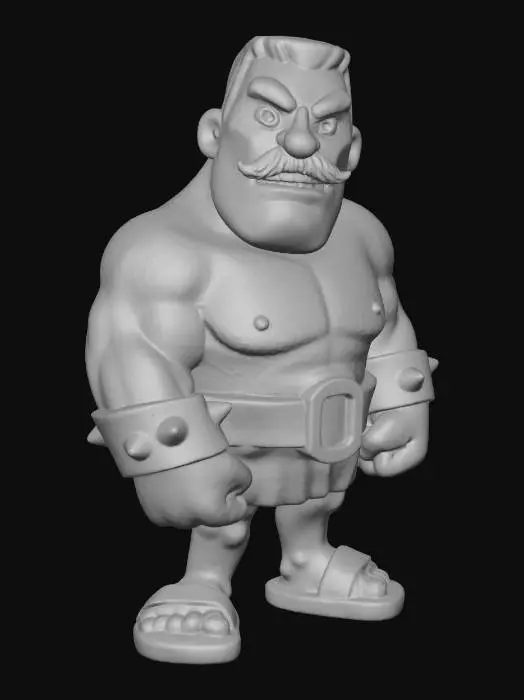3D model for Dwarven Barbarian Warrior