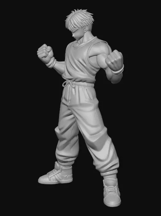 3D model for Martial Artist in White Gi